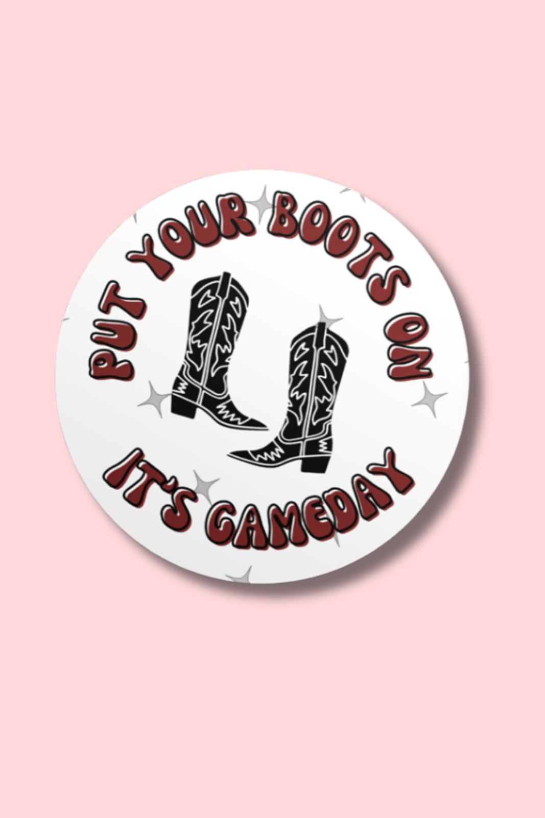 Game Day Button - Boots Garnet