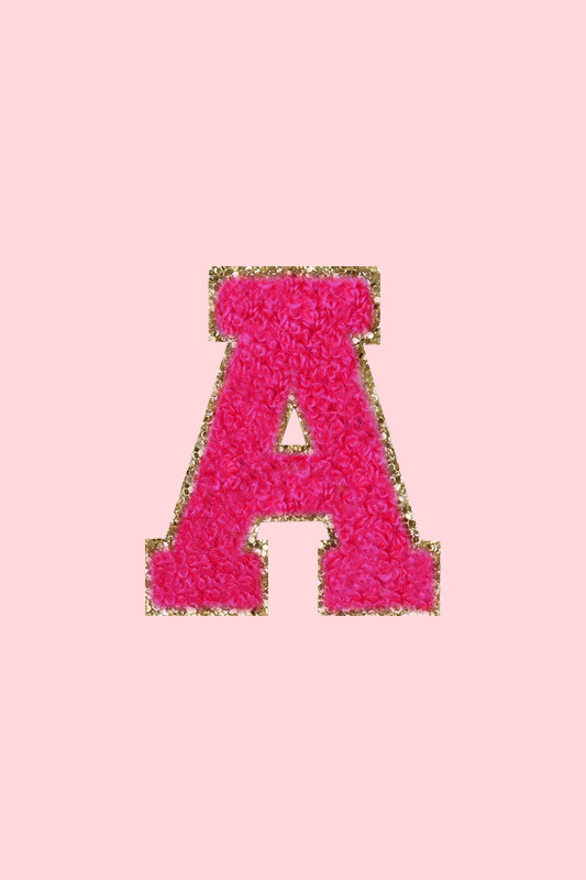 Glitter Varsity Letter - Hot Pink
