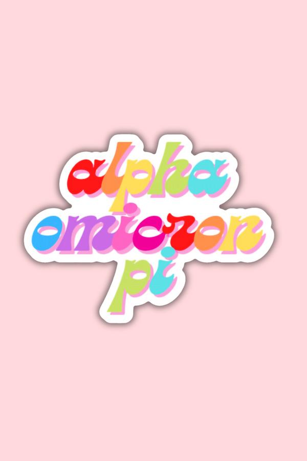 Rainbow Sticker - Alpha Omicron Pi