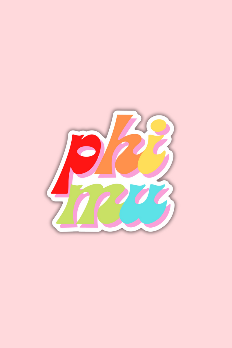 Rainbow Sticker - Phi Mu