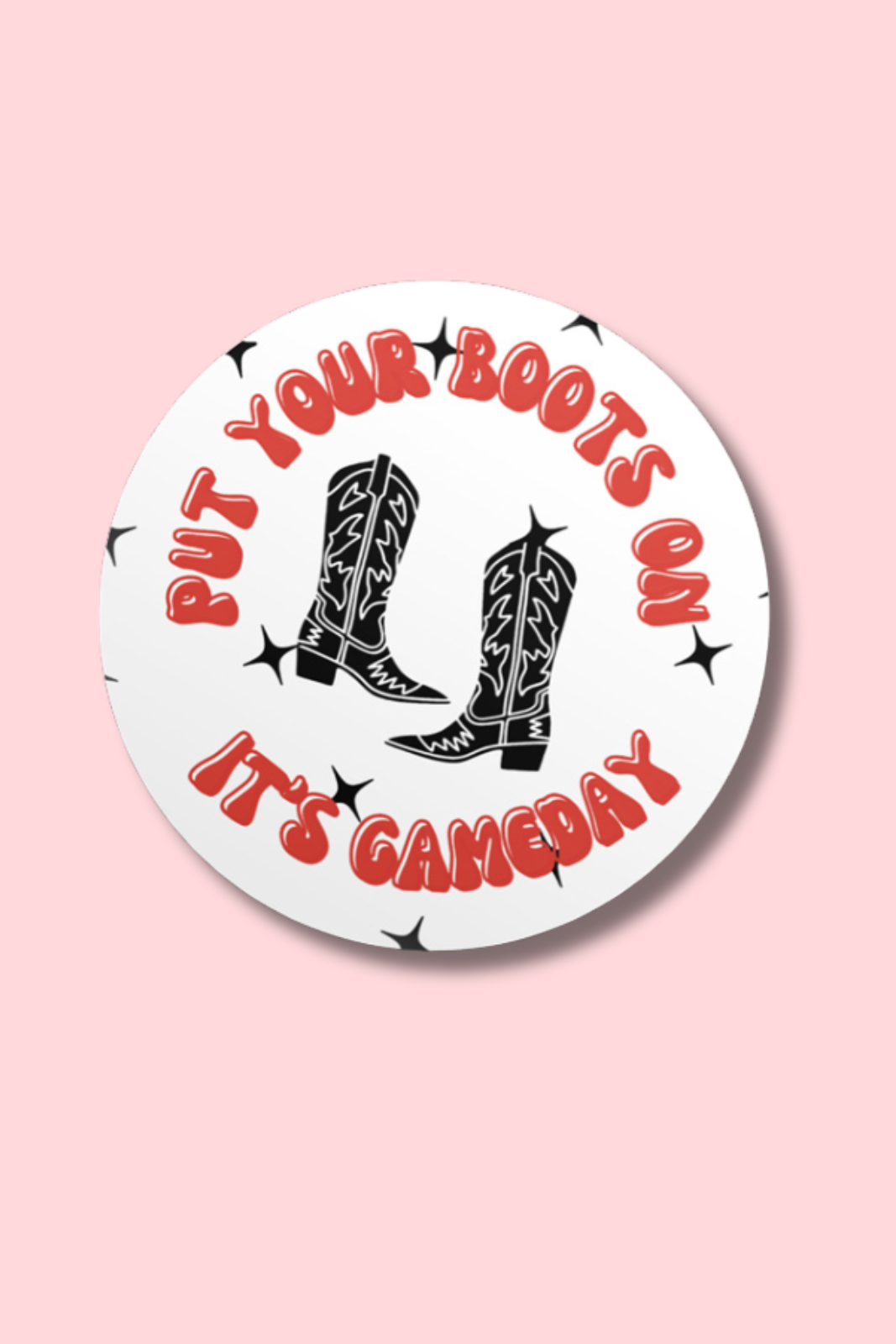 Game Day Button - Boots Red