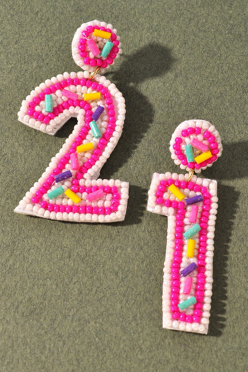 21st Birthday Earrings
