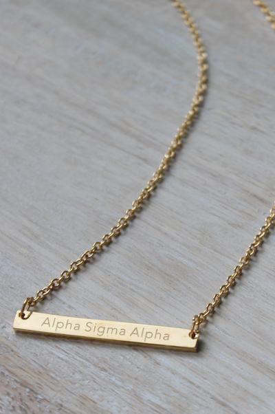 Sorority Bar Necklace - Alpha Sigma Alpha