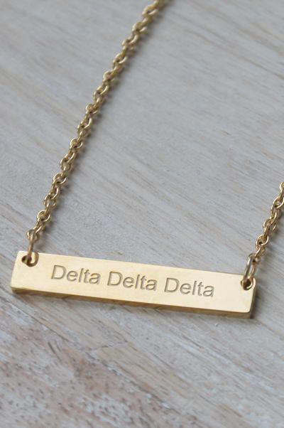 Sorority Bar Necklace - Delta Delta Delta