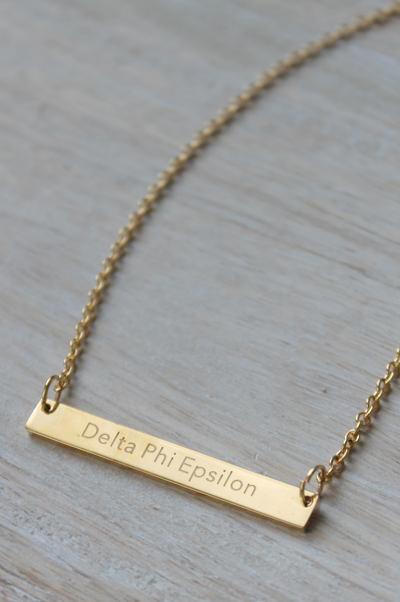 Sorority Bar Necklace - Delta Phi Epsilon