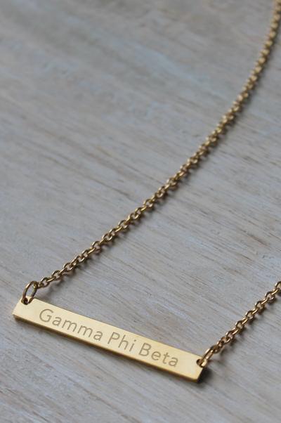 Sorority Bar Necklace - Gamma Phi Beta
