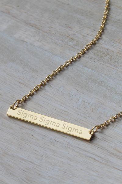 Sorority Bar Necklace - Sigma Sigma Sigma
